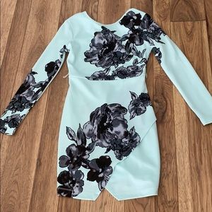 Long sleeve fitted mini dress